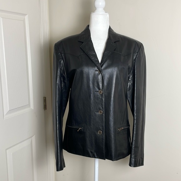 Calvin Klein: Vintage Leather Jacket - Picture 1 of 12
